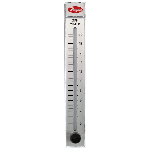 Flowmeter, range 2-20 GPH water.